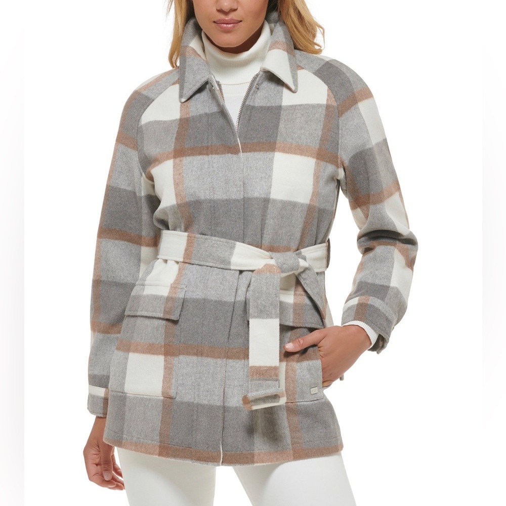 Calvin Klein Women’s Belted Shirt Jacket